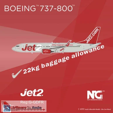 NGM58036 1:400 NG Model Jet2 Boeing 737-800(W) Reg #G-GDFR '22kg baggage allowance' (pre-painted/pre-built)