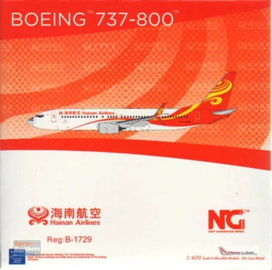 NGM58061 1:400 NG Model Hainan Airlines Airlines Boeing 737-800(S) Reg #B-1729 with Air China Nose (pre-painted/pre-built)