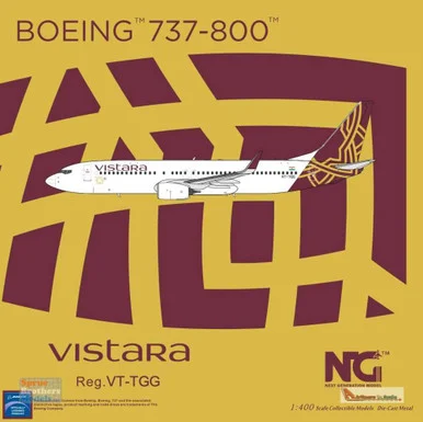 NGM58105 1:400 NG Model Vistara B737-800(W) Reg #VT-TGG (pre-painted/pre-built)