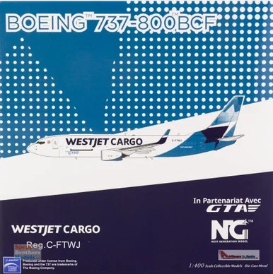 NGM58135 1:400 NG Model WestJet Cargo B737-800BCF Reg #C-FTWJ (pre-painted/pre-built)
