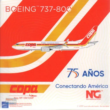 NGM58165 1:400 NG Model Copa Airlines B737-800(S) Reg #HP-1841CMP '75 Anos' (pre-painted/pre-built)