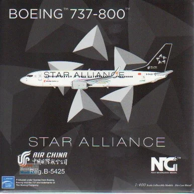NGM58176 1:400 NG Model Air China B737-800(W) Reg #B-5425 Star Alliance (pre-painted/pre-built)