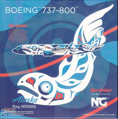 NGM58196 1:400 NG Model Alaska Airlines B737-800(S) Reg #N559AS 'Salmon People' (pre-painted/pre-built)