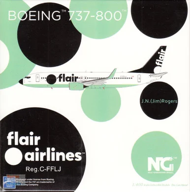 NGM58200 1:400 NG Model Flair B737-800(W) Reg #C-FFLJ 'J N (Jim) Rogers' (pre-painted/pre-built)