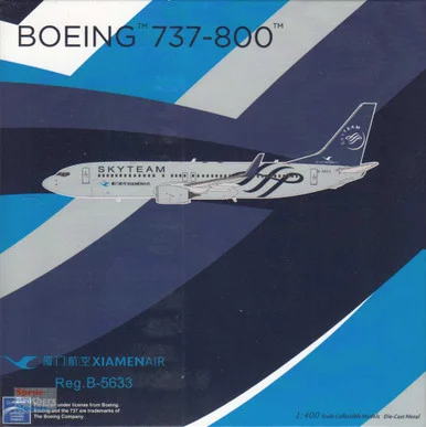 NGM58208 1:400 NG Model Xiamen Airlines B737-800 Reg #B-5633 SkyTeam (pre-painted/pre-built)