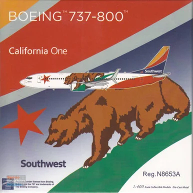 NGM58211 1:400 NG Model Southwest Airlines B737-800 Reg #N8653A 'California One' (pre-painted/pre-built)