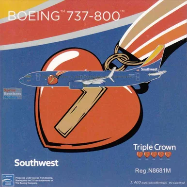 NGM58238 1:400 NG Model Southwest Airlines B737-800(S) Reg #N8681M (pre-painted/pre-built)
