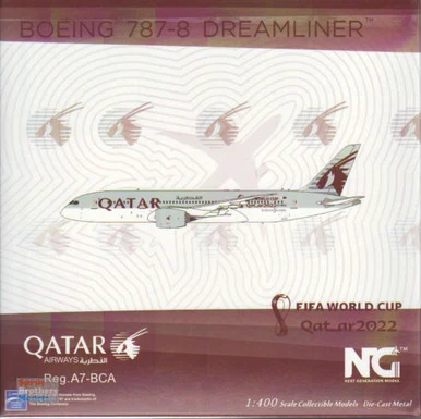 NGM59009 1:400 NG Model Qatar Airways B787-8 Reg A7-BCA 'FIFA World Cup Qatar 2022' (pre-painted/pre-built)