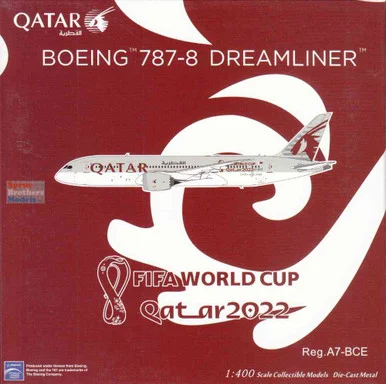 NGM59010 1:400 NG Model Qatar Airways B787-8 Reg #A7-BCE 'FIFA World Cup Qatar 2022' (pre-painted/pre-built)