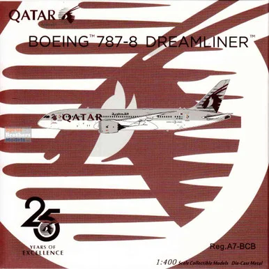 NGM59011 1:400 NG Model Qatar Airways B787-8 Reg #A7-BCB '25th Anniversary' (pre-painted/pre-built)