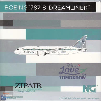 NGM59018 1:400 NG Model ZipAir Tokyo B787-8 Reg #JA850J 'Love for Tomorrow' (pre-painted/pre-built)