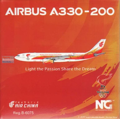 NGM61092 1:400 NG Model Air China Airbus A330-200 Reg #B-6075 'Olympic Games Torch Relay' (pre-painted/pre-built)