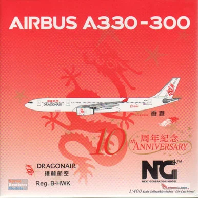 NGM62019 1:400 NG Model Dragonair Airbus A330-300 Reg #B-HWK '10th Anniversary' (pre-painted/pre-built)