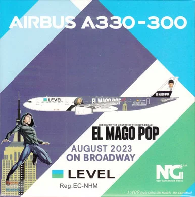 NGM62063 1:400 NG Model Level Airbus A330-300 Reg #EC-NHM El Mago Pop on Broadway (pre-painted/pre-built)