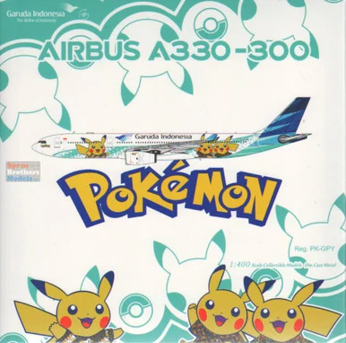 NGM62073 1:400 NG Model Garuda Indonesia Airbus A330-300 Reg #PK-GPY 'Pikachu Jet' (pre-painted/pre-built)
