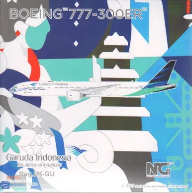 NGM73023 1:400 NG Model Garuda Indonesia B777-300ER Reg #PK-GIJ 'with mask' (pre-painted/pre-built)