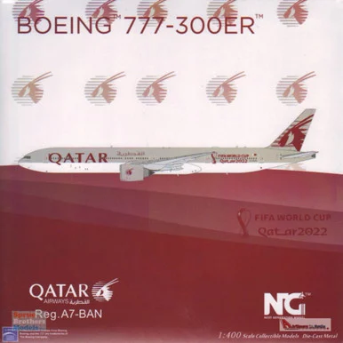 NGM73026 1:400 NG Model Qatar Airways B777-300ER Reg #A7-BAN 'FIFA World Cup Qatar 2022' (pre-painted/pre-built)