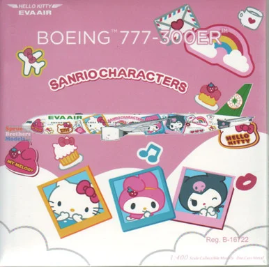 NGM73076 1:400 NG Model EVA Air B777-300ER Reg #B-16722 Hello Kitty Besties Jet (pre-painted/pre-built)
