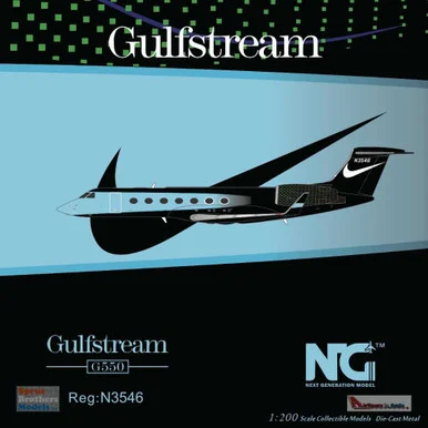 NGM75010 1:200 NG Model Nike Gulfstream G550 Reg #N3546 '2017's Livery' (pre-painted/pre-built)