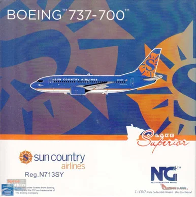 NGM77011 1:400 NG Model Sun Country B737-700 Reg #N713SY (pre-painted/pre-built)