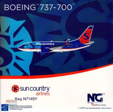NGM77012 1:400 NG Model Sun Country B737-700 Reg #N714SY (pre-painted/pre-built)