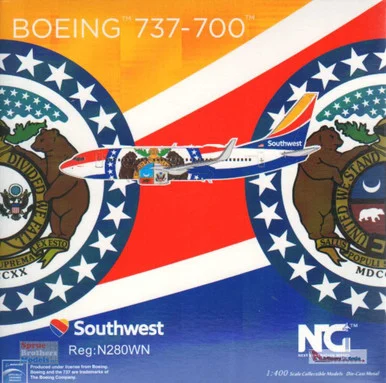 NGM77015 1:400 NG Model Southwest Airlines B737-700(W) Reg #N280WN 'Missouri One' (pre-painted/pre-built)