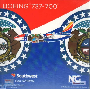 NGM77016 1:400 NG Model Southwest Airlines B737-700(S) Reg #N280WN 'Missouri One' (pre-painted/pre-built)