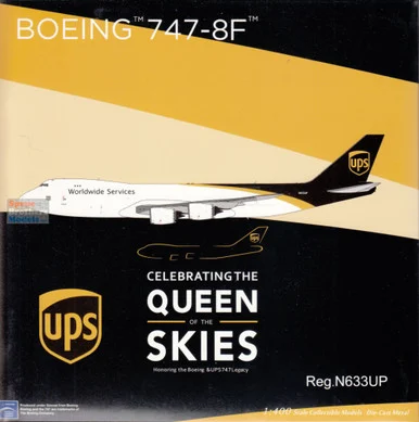 NGM78025 1:400 NG Model UPS B747-8F Reg #N633UP (pre-painted/pre-built)