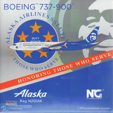 NGM79007 1:400 NG Model Alaska Airlines B737-900ER Reg #N265AK 'Honoring Those Who Serve' (pre-painted/pre-built)