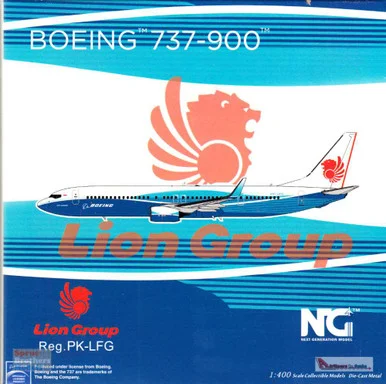 NGM79011 1:400 NG Model Lion Air B737-900ER Reg #PK-LFG (pre-painted/pre-built)