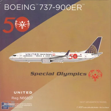 NGM79015 1:400 NG Model United Airlines B737-900ER Reg #N66837 'Special Olympics' (pre-painted/pre-built)