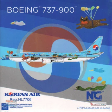 NGM79018 1:400 NG Model Korean Air B737-900ER Reg #HL7706 'Childrens Day' (pre-painted/pre-built)