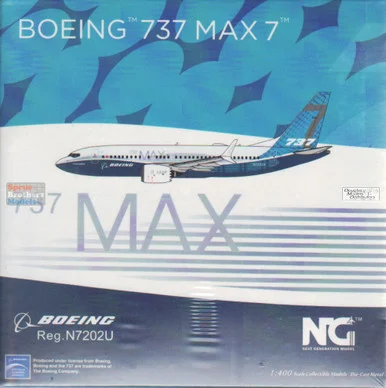NGM87005 1:400 NG Model Boeing Company B737 Max7 Reg #N7202U (pre-painted/pre-built)