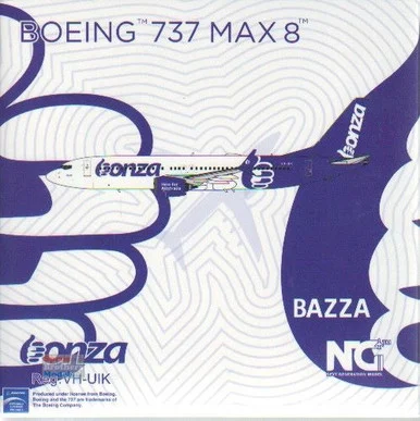 NGM88008 1:400 NG Model Bonza Airlines B737 Max8 Reg #VH-UIK (pre-painted/pre-built)