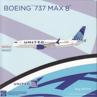 NGM88037 1:400 NG Model United Airlines B737 Max8 Reg #N37318 (pre-painted/pre-built)