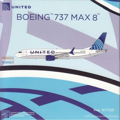 NGM88038 1:400 NG Model United Airlines B737 Max8 Reg #N17339 (pre-painted/pre-built)