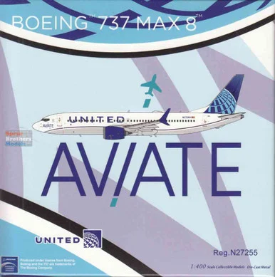 NGM88041 1:400 NG Model United Airlines B737 Max8 Reg #N27255 Aviate (pre-painted/pre-built)