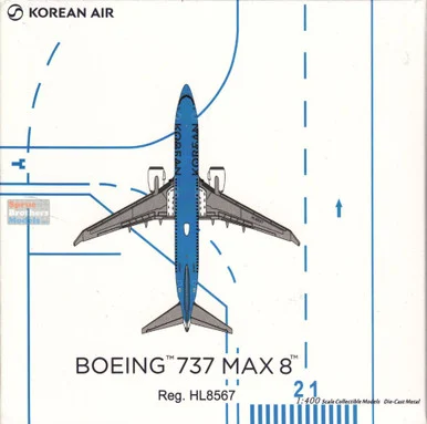 NGM88047 1:400 NG Model Korean Air B737 Max8 Reg #HL8567 (pre-painted/pre-built)