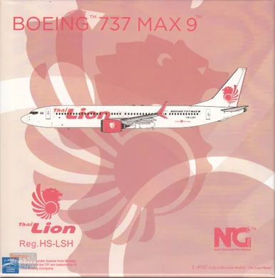 NGM89011 1:400 NG Model Thai Lion Air B737 Max 9 Reg #HS-LSH (pre-painted/pre-built)