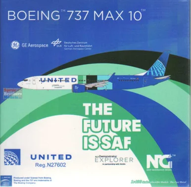 NGM90003 1:400 NG Model United Airlines B737 Max 10 Reg #N27602 ecoDemonstrator (pre-painted/pre-built)