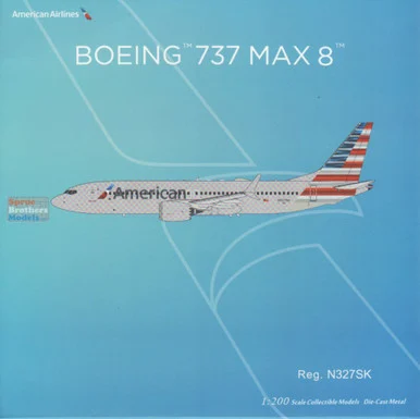 NGM92018 1:200 NG Model American Airlines B737 Max8 Reg #N327SK (pre-painted/pre-built)