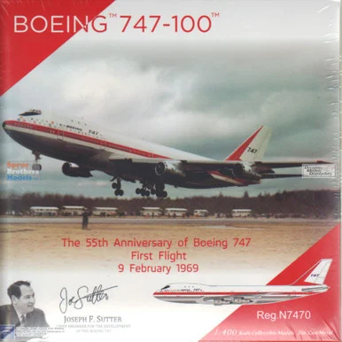 NGMBOE001 1:400 NG Lite B747-100 Reg #N7470 '55th Anniversary of Boeing 747 First Flight' (pre-painted/pre-built)