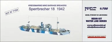 1/700 Niko Kriegsmarine Mine Barrage Breakers Sperrbrecher 18 1942 - Niko Models