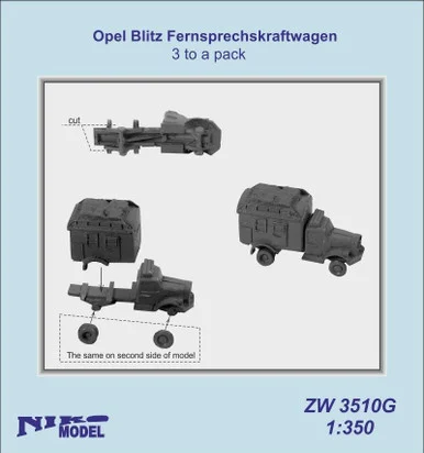 1/350 Niko Model Opel Blitz Fernsprechskraftwagen (3 per pack) - Niko Models