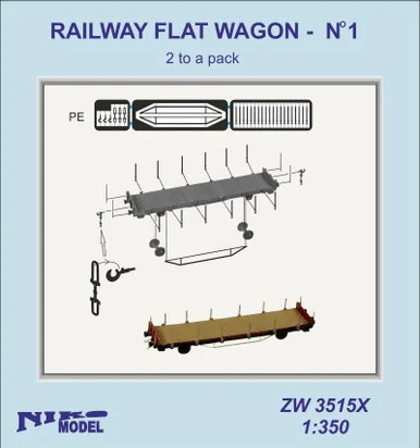 1/350 Niko Model Railway Flat Wagon (2 Per Pack) - Niko Models