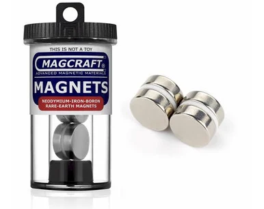 Magcraft NSN0582 Rare-Earth Disc Magnets, 0.75 in. Diameter x 0.25 in. Thick, 4-Count