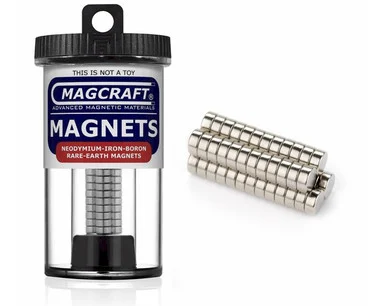 Magcraft NSN0601 Rare-Earth Disc Magnets, 0.25 in. Diameter x 0.1 in. Thick, 50-Count