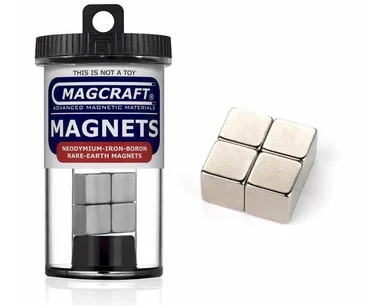 National Imports / Magcraft 1/2-Inch Rare Earth Cube Magnets, 4-Count