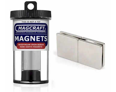 Magcraft NSN0613 Rare-Earth Block Magnets, 1 in. Long x 1 in. Wide x 0.125 in. Thick, 4-Count
