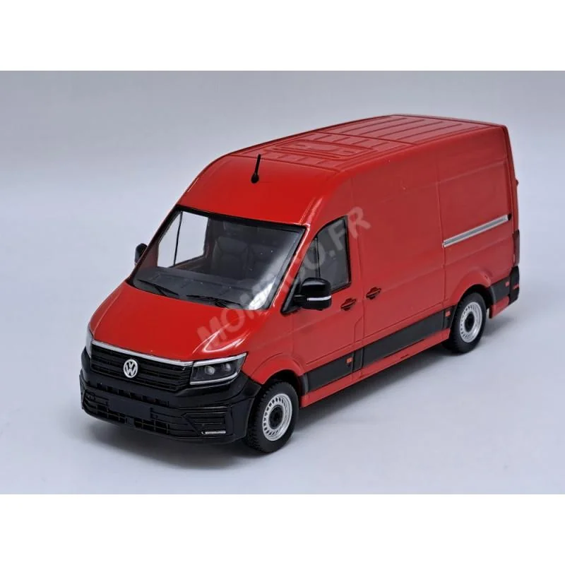 Volkswagen crafter l2h2 red with firefighter decal sheet Die cast - ODEON